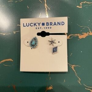 Lucky Brand Blue Silver Stud Earring